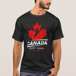 Camiseta Jogador de Hóquei em Gelo Folha do Canadá, Vintag