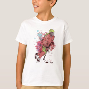 Camiseta Jogador de Hóquei no Gelo
