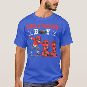 Camiseta Jogador De Hóquei No Gelo 11 Birthday Boy 11 Yea