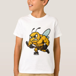 Camiseta Jogador de Hóquei no Gelo Abelha Irritada Inseto F