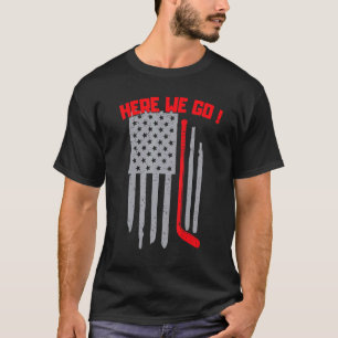 Camiseta Jogador de Hóquei no Gelo, Adulto de Bandeira Amer