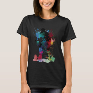 Camiseta Jogador de hóquei no gelo colorido no campo de hóq