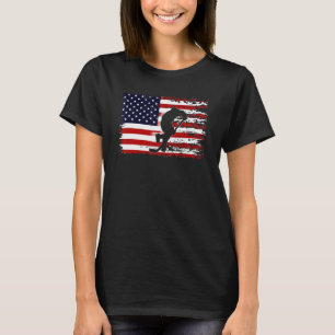 Camiseta Jogador de Hóquei no Gelo da bandeira americana Es