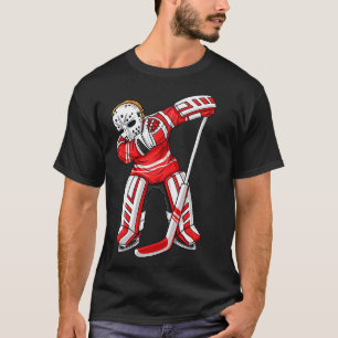 Camiseta Jogador de Hóquei no Gelo Dabbing Meninos Meninas