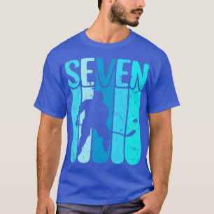 Camiseta Jogador de Hóquei no Gelo Hockey com 7 de Aniversá