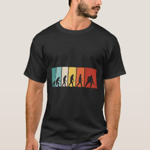 Camiseta Jogador de Hóquei no Gelo Retro da Evolução do Hóq