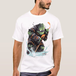 Camiseta Jogador de hóquei no gelo tartaruga Stick Goleiro 