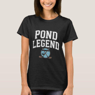 Camiseta Jogador de hóquei no lago Lenda do hóquei no gelo