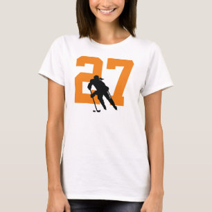 Camiseta Jogador de hóquei personalizado feminino - Laranj