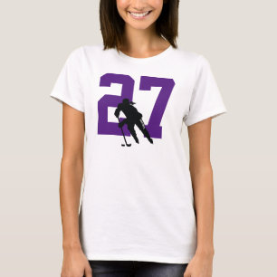 Camiseta Jogador de hóquei personalizado feminino Roxo