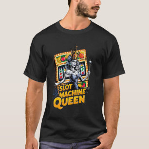 Camiseta Jogador De Jogo Da Rainha Do Casino Da Máquina De