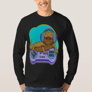 Camiseta Jogador de Jogo de Computador Lagarto Gamer de Dra