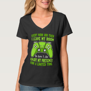 Camiseta Jogador De Jogos De Vez Em Quando Deixo Meu Quarto