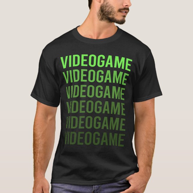 Camiseta Jogador de jogos de Videos games Gradientes Verdes (Frente)