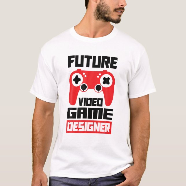 Camiseta Jogador de Jogos do Designer de Vídeo do Futuro (Frente)