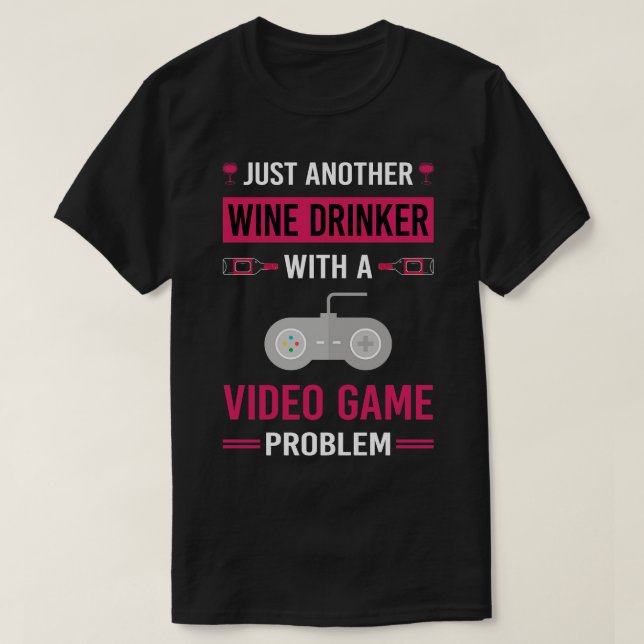 Camiseta Jogador de jogos para Videos games de vinho (Frente do Design)