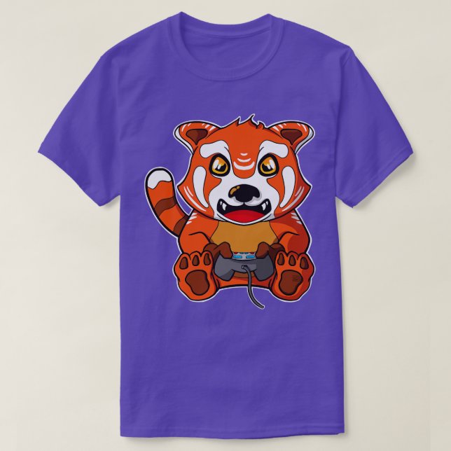 Camiseta Jogador de jogos Red Panda Cute (Frente do Design)