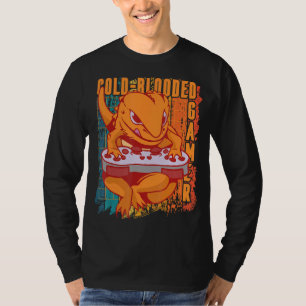 Camiseta Jogador De Jogos Vintage Gecko Jogador A Frio Game