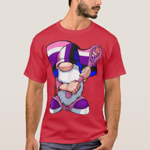 Camiseta Jogador de Lacrosse Genderfluid Gnome Orgulho LGBT