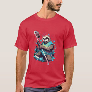 Camiseta Jogador de Lacrosse Preguiçoso La Stick Sports men