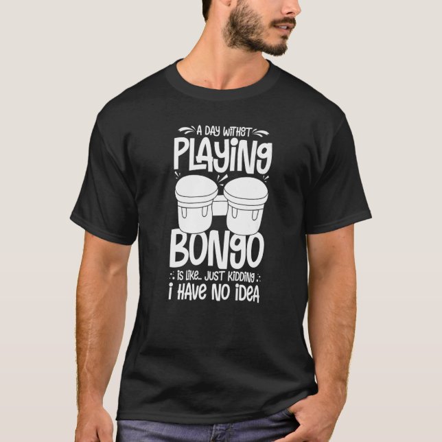 Camiseta Jogador de Lições do Bongo Drum Music (Frente)