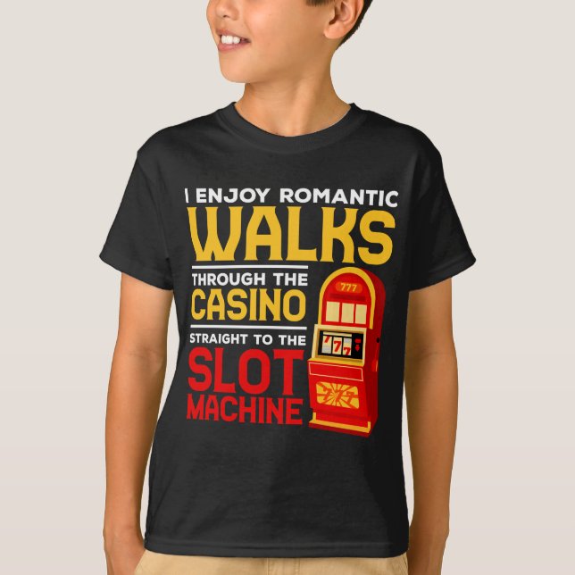 Camiseta Jogador De Máquinas De Slot Funny Casino Jogo Humo (Frente)