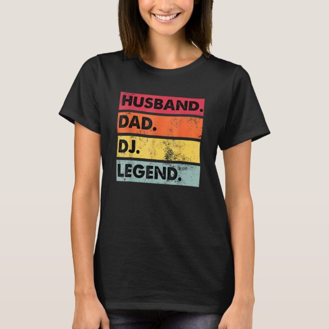 Camiseta Jogador De Música Jockey Do Disco Dj Legend Do Pai (Frente)