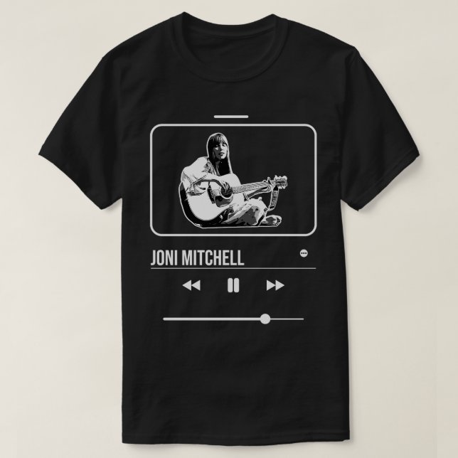 Camiseta Jogador de música Joni mitchell VWhite (Frente do Design)