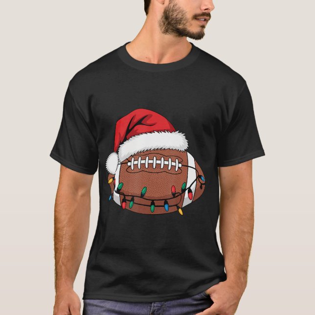 Camiseta Jogador de Natal Xmas Lights Papais noeis Esportes (Frente)