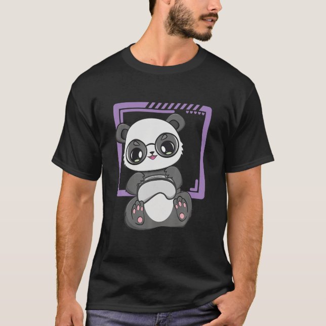 Camiseta Jogador De Panda No Trabalho Kawaii Bear Zo Ambien (Frente)