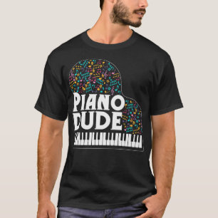 Camiseta Jogador de Piano Engraçado Homem Música Clássica