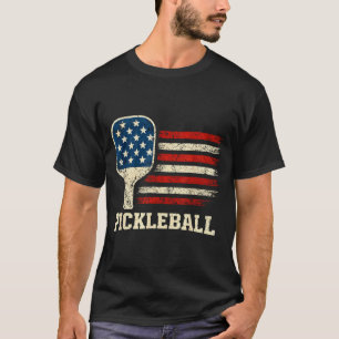 Camiseta Jogador de pickleball bandeira dos EUA amor pelo p