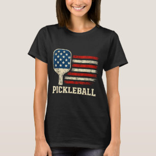 Camiseta Jogador de pickleball bandeira dos EUA amor por pa