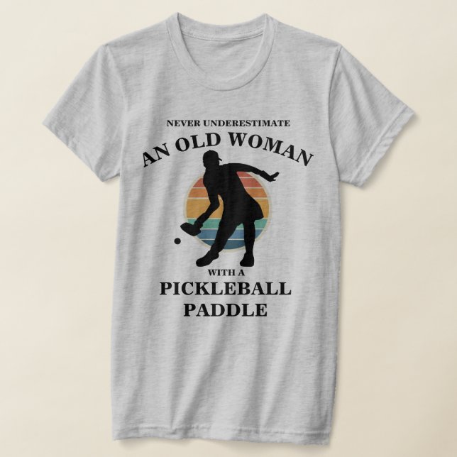 Camiseta Jogador de Pickleball da Velha Engraçada Retro (Postura )