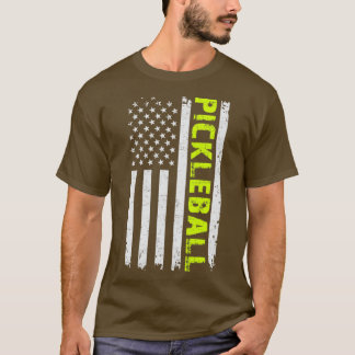 Camiseta Jogador de Pickleball de Bandeiras dos EUA