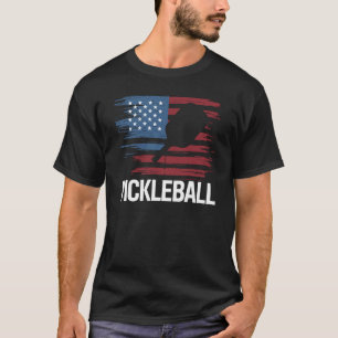 Camiseta Jogador de Pickleball de Bandeiras dos EUA