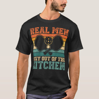 Camiseta Jogador de Pickleball Retrô Homens de Verdade Fica