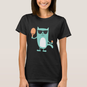 Camiseta Jogador de Ping Pong de Gato - Torneio Esportivo d