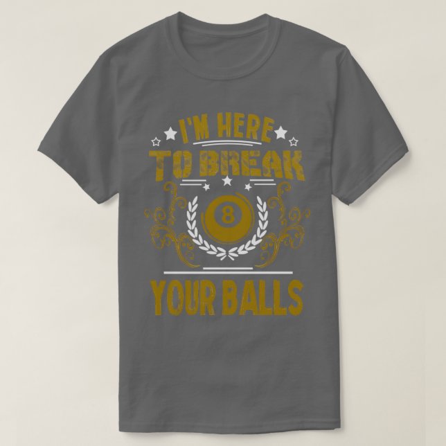 Camiseta Jogador de Piscina Billiard Dizendo Coincidência B (Frente do Design)