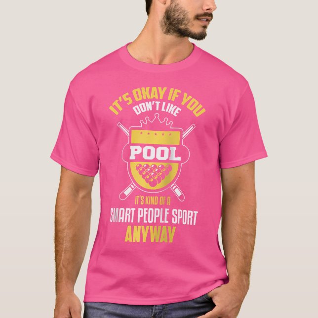 Camiseta Jogador de Piscina Billiards, Esporte Engraçado (Frente)