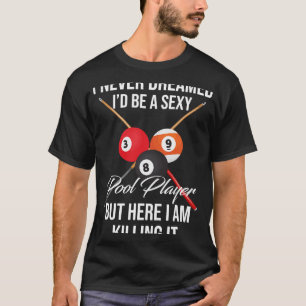 Camiseta Jogador De Piscina Bonito Arte Para Homens Billiõe