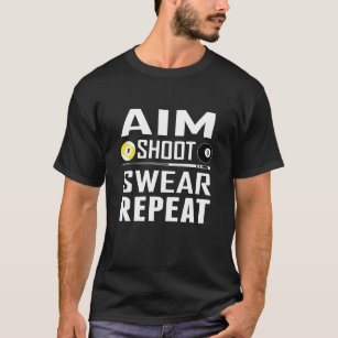 Camiseta Jogador de Piscina do Aim Shoot Sweot Repetir Nova