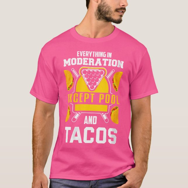 Camiseta Jogador de Piscina do Taco Lover Piada Billiards (Frente)