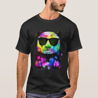 Camiseta Jogador de pop Panda com Fones de ouvido