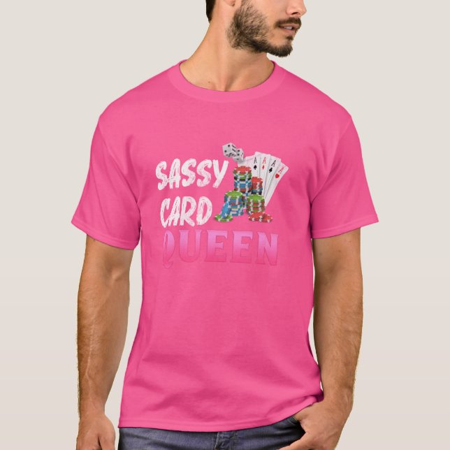 Camiseta Jogador de pôquer SASSY CARTÃO FILHO FELIZ Jogo de (Frente)