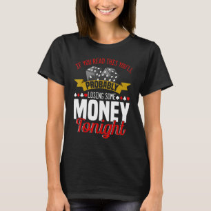 Camiseta Jogador de Reprodução de Placa de Pote Bluffing do
