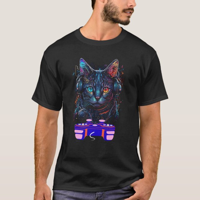 Camiseta Jogador de Rex para Gaming Alemão Vídeo Animal Jog (Frente)