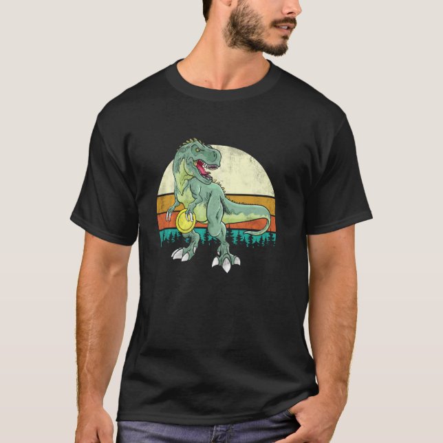 Camiseta Jogador de Rolf do Dinossauro T Rex Golfer Dino Re (Frente)