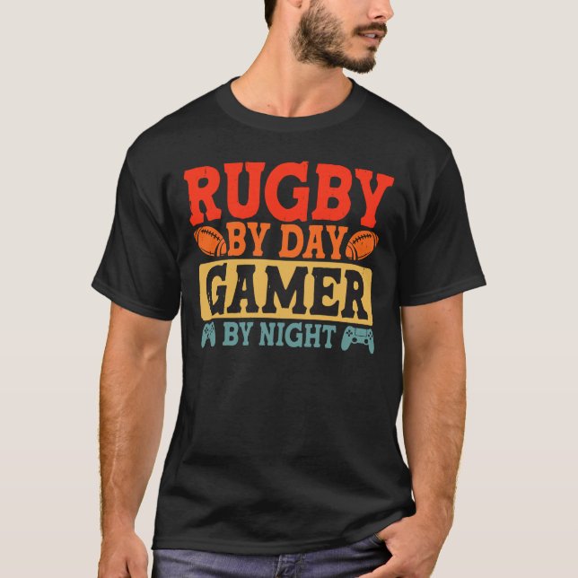 Camiseta Jogador De Rugby By Day À Noite - Vídeo Jogador (Frente)