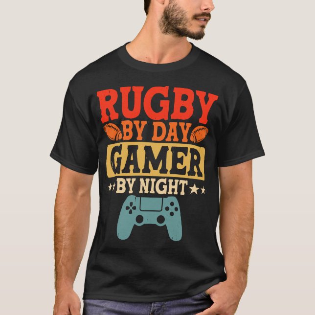Camiseta Jogador De Rugby By Day À Noite - Vídeo Jogador (Frente)